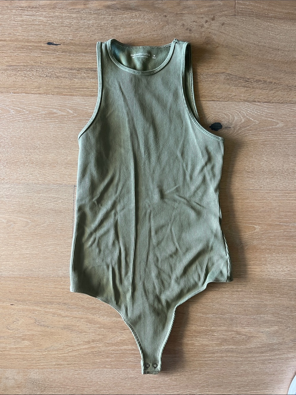 Ribbed Olive Green Abercrombie Sleeveless Bodysuit